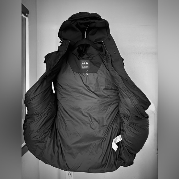 ZARA Black Puffer Vest with Hood – NWOT – Size S 👌 - Picture 9 of 12